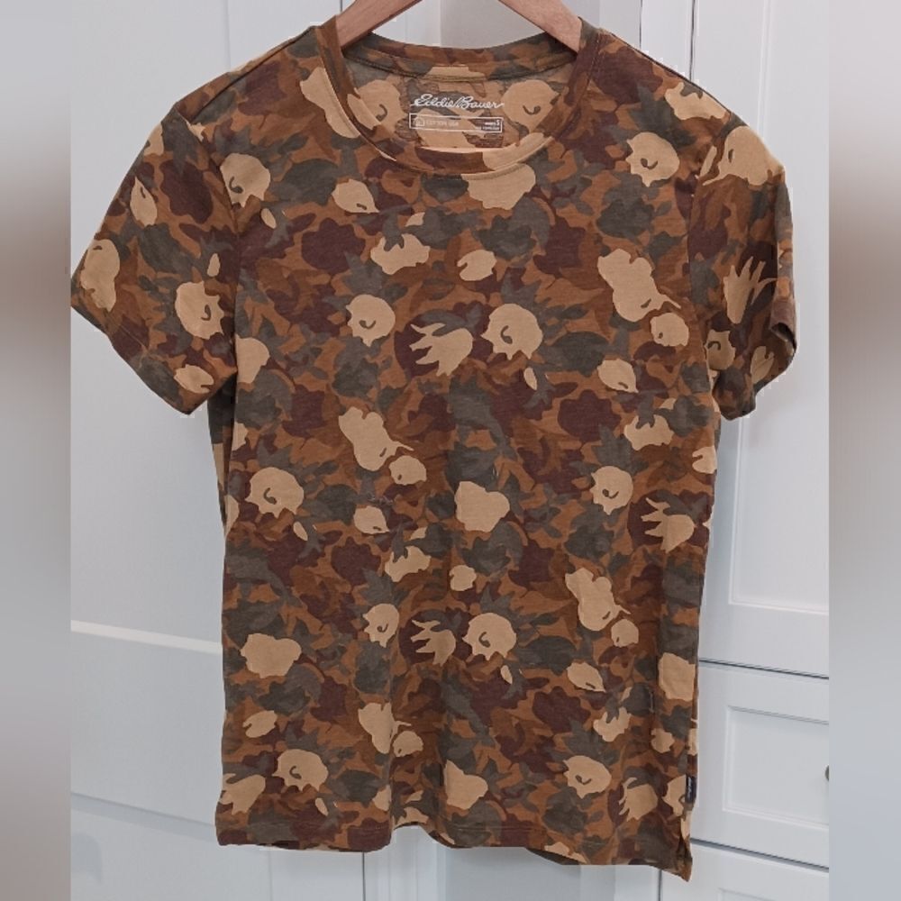 Eddie Bauer Camo T Shirt Cotton SMALL
